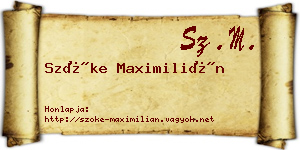 Szőke Maximilián névjegykártya