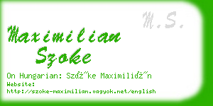 maximilian szoke business card